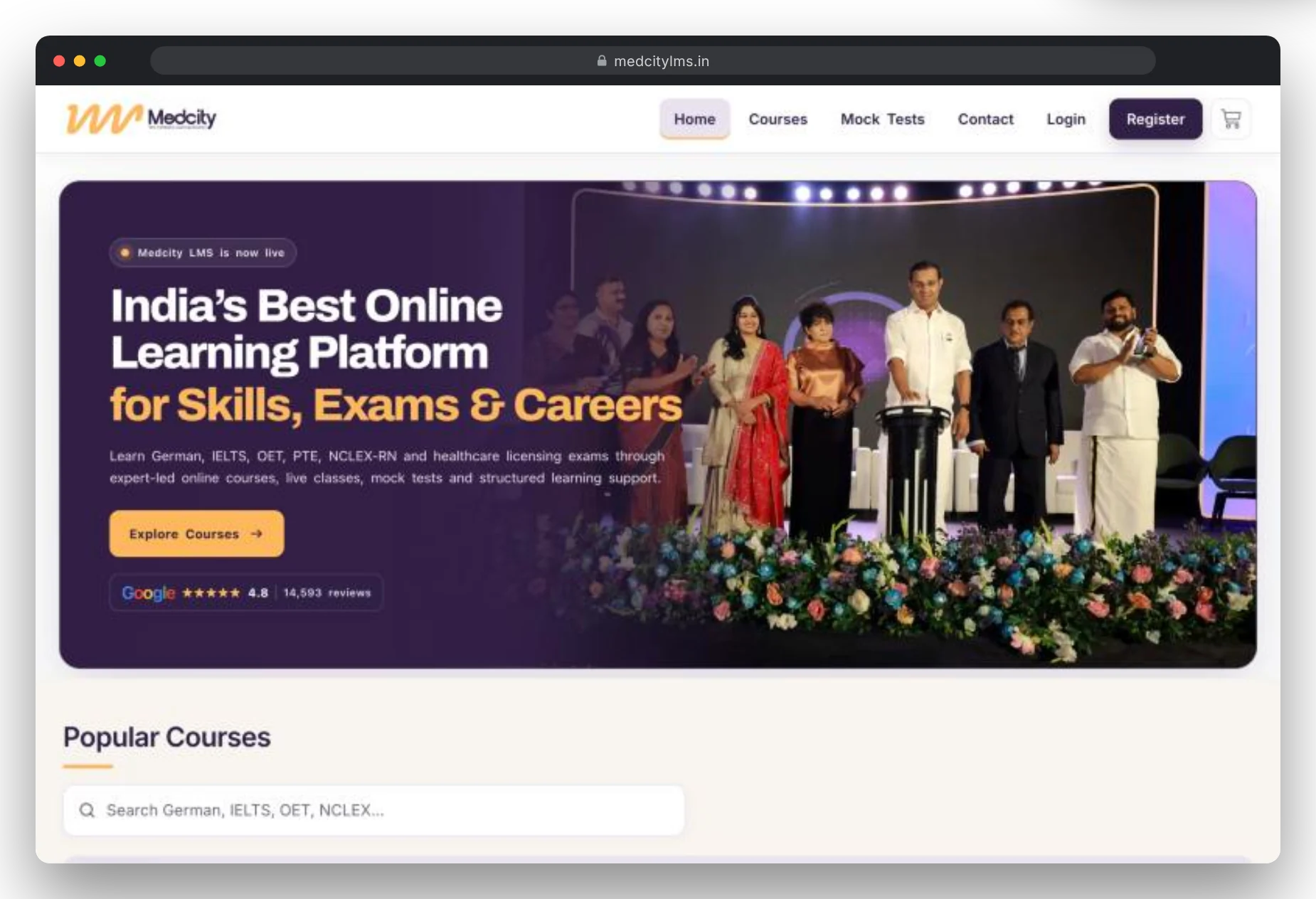 medcitylms.in in a desktop browser