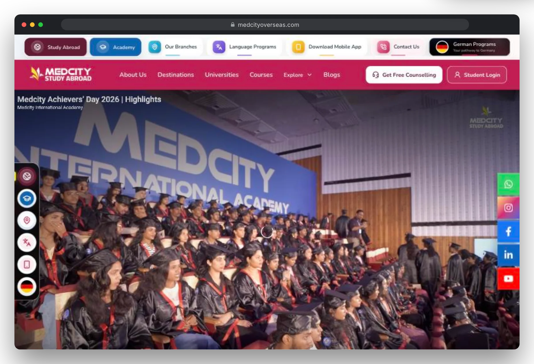 medcityoverseas.com in a desktop browser